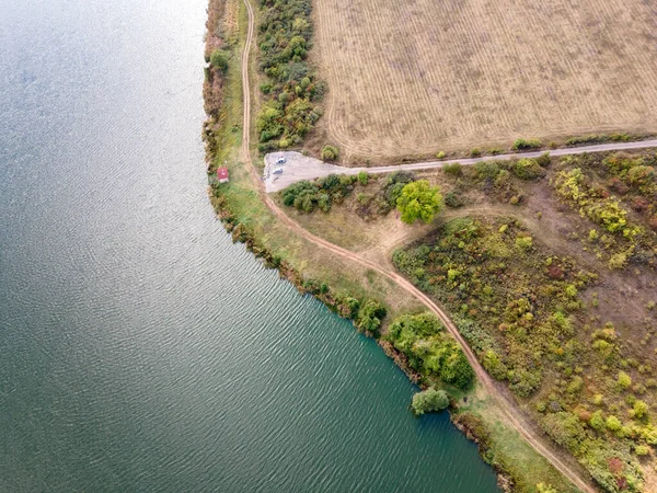 Amazing Aerial View Pchelina Reservoir Regio Pernik Bulgarije — Stockfoto
