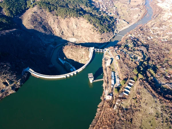 Fantastisk Antenn Utsikt Över Dammen Kardzhali Reservoir Bulgarien — Stockfoto