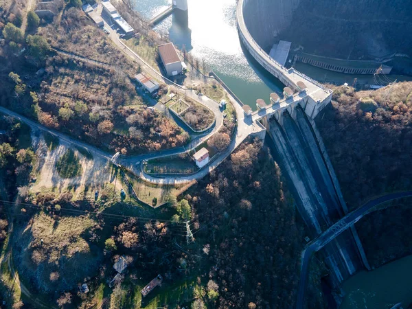 Incredibile Vista Aerea Della Diga Kardzhali Reservoir Bulgaria — Foto Stock