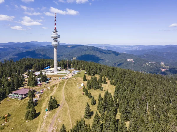 Luftaufnahme Der Rhodopen Und Des Snezhanka Turms Gebiet Smolyan Bulgarien — Stockfoto