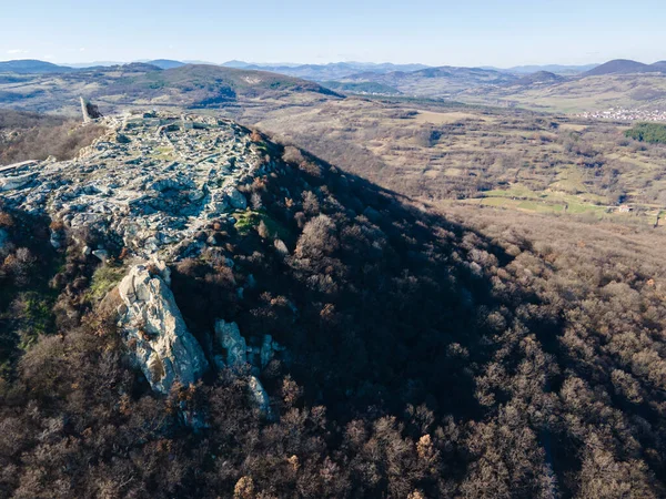 Widok Lotu Ptaka Ruiny Starożytnego Trackiego Miasta Perperikon Obwód Kardzhali — Zdjęcie stockowe