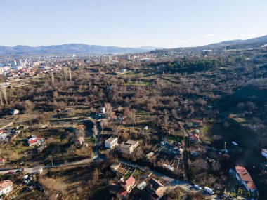 Bulgaristan 'ın Kardzhali ve Arda nehrinin hava panoramik manzarası
