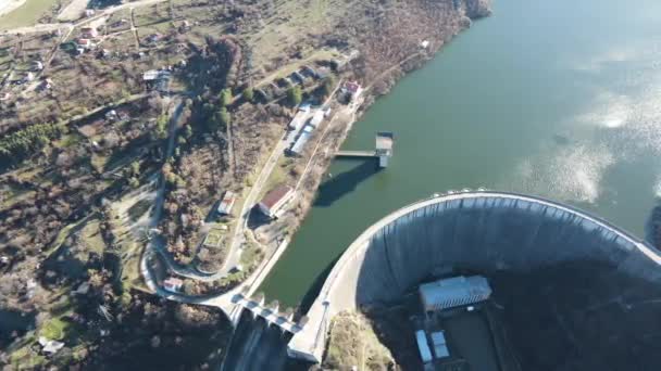 Vista Aérea Incrível Barragem Kardzhali Reservoir Bulgária — Vídeo de Stock