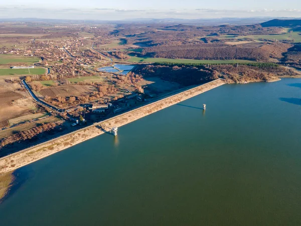 Amazing Aerial Sunset View Trakiets Reservoir Regio Haskovo Bulgarije — Stockfoto