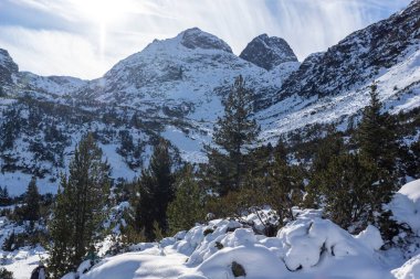 Malyovitsa 'nın şaşırtıcı kış manzarası, Rila Dağı, Bulgaristan