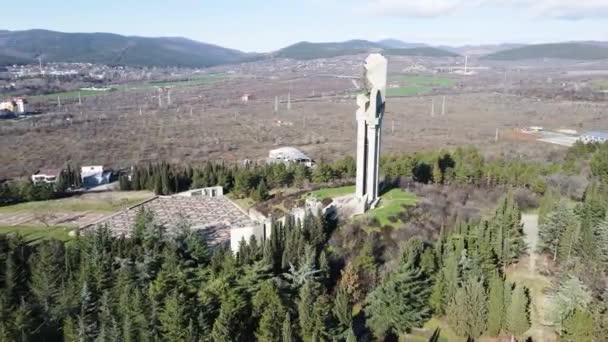 Stara Zagora Bulgaria January 2021 Aerial View Memorial Complex Defenders — Stock Video