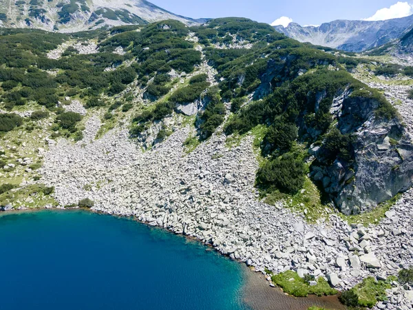 保加利亚皮林山鱼类Banderitsa湖的空中景观 — 图库照片