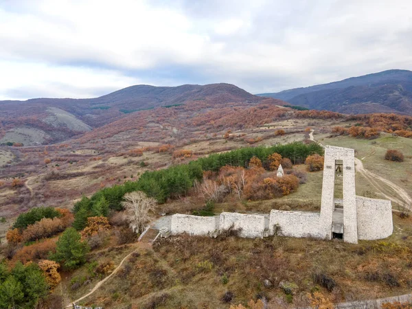 Aerial View Monument Three Generations Town Perushtitsa Bulgaria — Stock Photo, Image