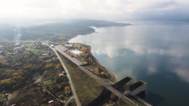 Вид Повітря Водосховище Огоста Монтана Болгарія — стокове відео
