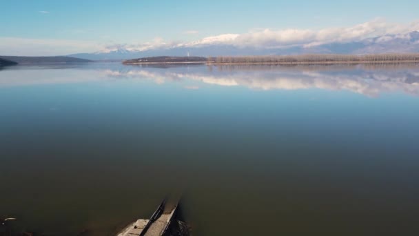 Flygfoto Över Koprinka Reservoir Regionen Stara Zagora Bulgarien — Stockvideo