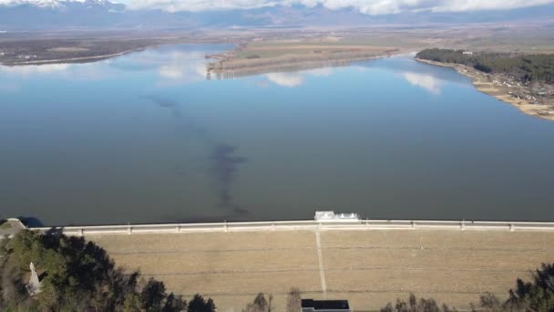 Flygfoto Över Koprinka Reservoir Regionen Stara Zagora Bulgarien — Stockvideo