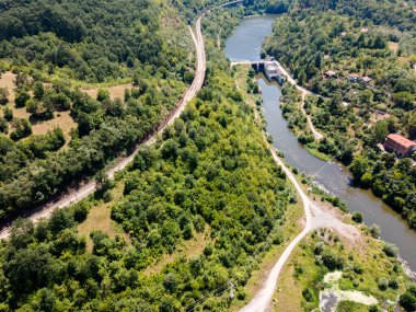Iskar Nehri Boğazı, Balkan Dağları, Bulgaristan 'ın hava manzarası