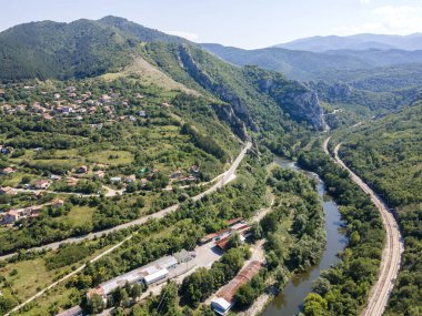 Iskar Nehri Boğazı, Balkan Dağları, Bulgaristan 'ın hava manzarası