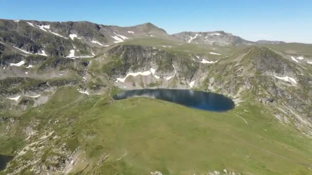 Yedi Rila Gölünün Havadan Görünüşü Rila Dağı Bulgaristan — Stok video