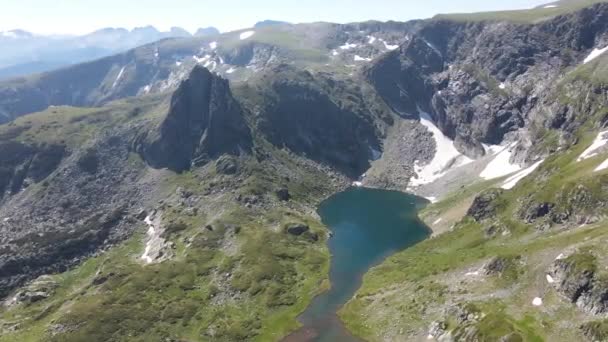 Vista Aérea Los Siete Lagos Rila Montaña Rila Bulgaria — Vídeos de Stock