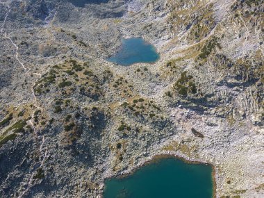 Musalenski göllerinin havadan görünüşü, Rila dağı, Bulgaristan