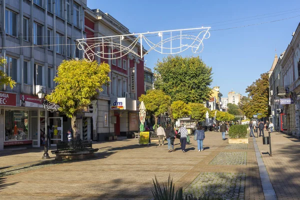 Ruse Bulharsko Listopad 2020 Centrální Pěší Ulice Centru Města Ruse — Stock fotografie