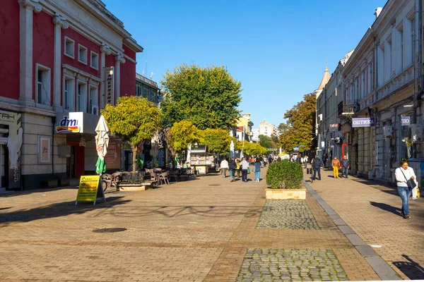 Ruse Bulgarien November 2020 Centrala Gågatan Centrum Staden Ruse Bulgarien — Stockfoto