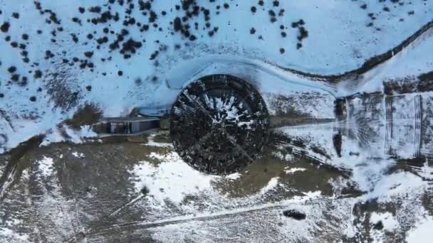 Letecký Pohled Opuštěný Památník Bulharské Komunistické Strany Buzludzha Peak Oblast — Stock video