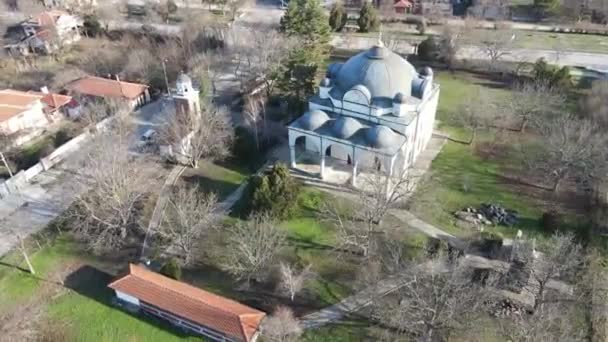 Vista Aérea Iglesia Uzundzhovo Región Haskovo Bulgaria — Vídeo de stock