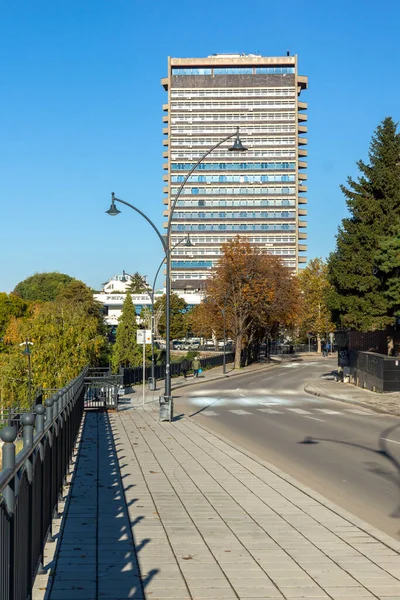 Ruse Bułgaria Listopad 2020 Panorama Ulicy Costal Centrum Miasta Ruse — Zdjęcie stockowe
