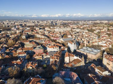 Bulgaristan 'ın Filibe kentinin şaşırtıcı hava manzarası