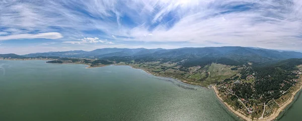 Vista Panoramica Aerea Del Bacino Idrico Batak Regione Pazardzhik Bulgaria — Foto Stock