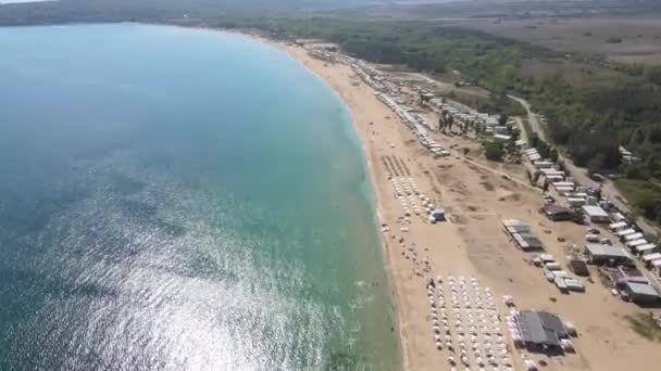 Vedere Aeriană Plajei Gradina Grădină Lângă Orașul Sozopol Regiunea Burgas — Videoclip de stoc