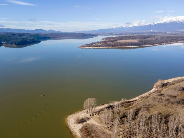 Luchtfoto Van Koprinka Reservoir Regio Stara Zagora Bulgarije — Stockfoto