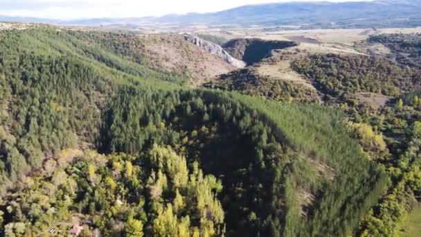 Letecký Podzimní Pohled Nišavskou Rokli Balkánské Hory Bulharsko — Stock video