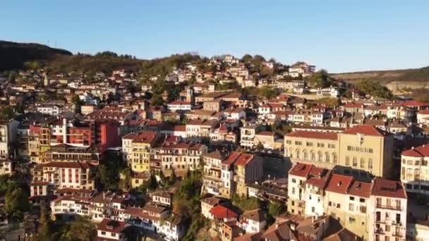 Bulgaristan Veliko Tarnovo Kentinin Şaşırtıcı Hava Manzarası — Stok video