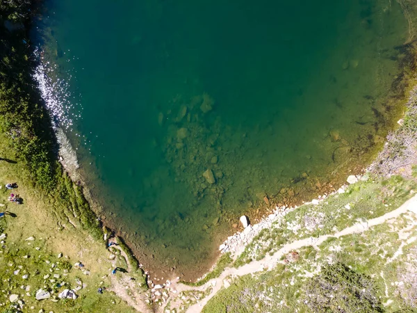 Amazing Aerial view of The Eye (Okoto) lake, Pirin Mountain, Bulgaria