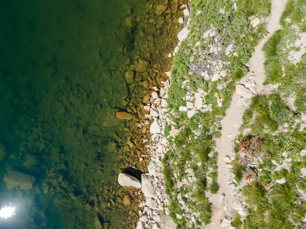 Amazing Aerial view of The Eye (Okoto) lake, Pirin Mountain, Bulgaria