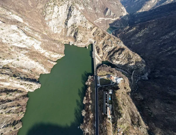 Luftaufnahme Der Staumauer Des Krichim Stausees Rhodopen Region Plovdiv Bulgarien — Stockfoto
