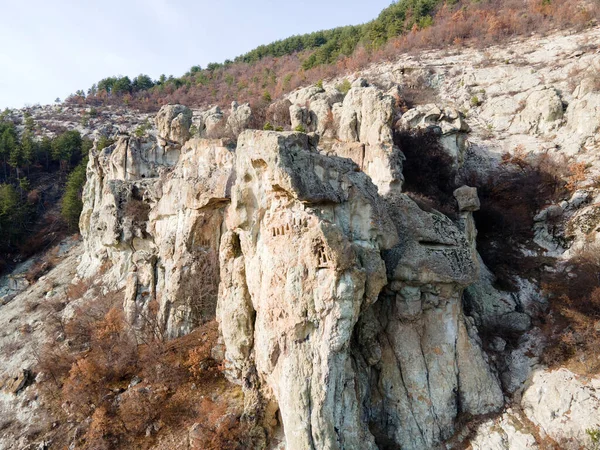 Vista Aérea Dazhdovnitsa Antigo Santuário Trácio Nas Montanhas Rhodope Região — Fotografia de Stock