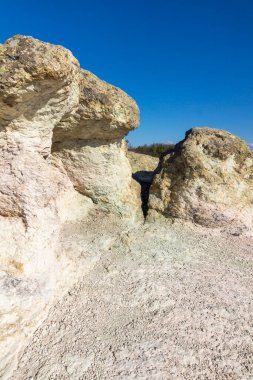Bulgaristan 'ın Kardzhali bölgesindeki Beli plast köyü yakınlarındaki Kaya oluşumlu Mantar Mantarları