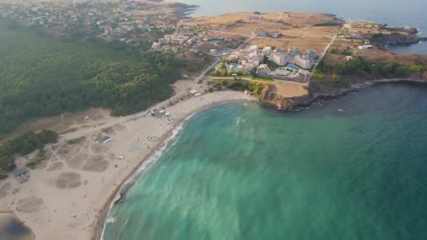 Widok Lotu Ptaka Plażę Butamyata Pobliżu Wioski Sinemorets Obwód Burgas — Wideo stockowe