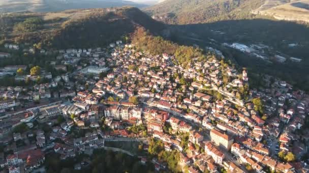 Increíble Vista Aérea Ciudad Veliko Tarnovo Bulgaria — Vídeo de stock