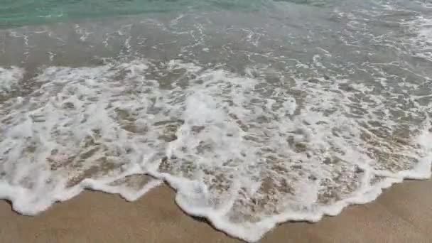 Waves Gradina Garden Beach Town Sozopol Burgas Region Bulgaria — Stock Video