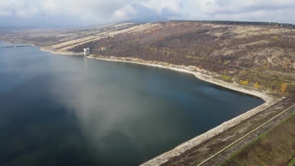 Luchtfoto Van Het Stuwmeer Van Ogosta Regio Montana Bulgarije — Stockvideo