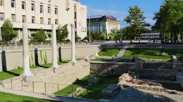 Plovdiv Bulgaria Julio 2020 Caminando Calle Peatonal Central Ciudad Plovdiv — Vídeos de Stock