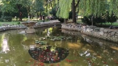 PLOVDIV, BULGARIA - 20 Temmuz 2020: Bulgaristan 'ın Filibe kentindeki Çar Simeon Bahçesi Panoraması 