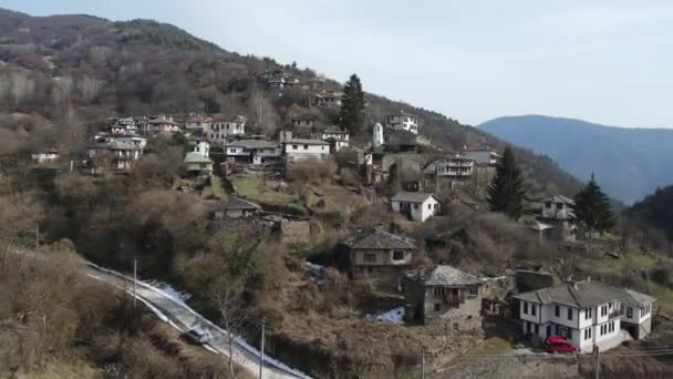 Vista Aérea Aldea Kosovo Con Casas Auténticas Del Siglo Xix — Vídeos de Stock