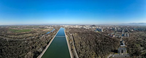 Amazing Aerial view of Rowing Venue in city of Plovdiv, Bulgaria