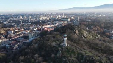 Bulgaristan 'ın Filibe kentinin şaşırtıcı hava manzarası 