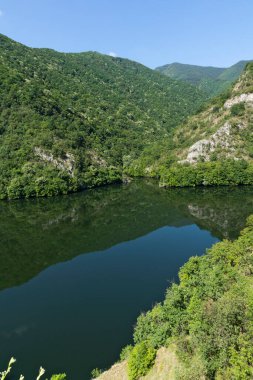 Bulgaristan 'ın Filibe Bölgesi, Rodos Dağı' ndaki Krichim Rezervuarı Ladscape of Krichim Reservoir