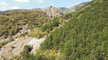 Bulgaristan 'ın Anevsko Kalesi, Sopot, Filibe Bölgesi harabelerinin hava manzarası