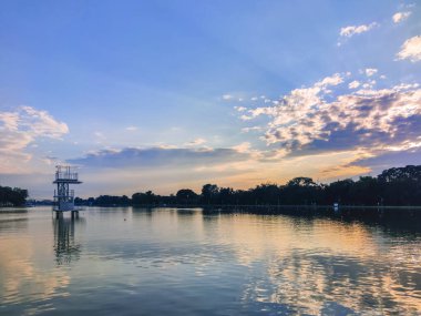 Bulgaristan 'ın Filibe kentindeki Kürek Yeri' nin şaşırtıcı Gün batımı manzarası