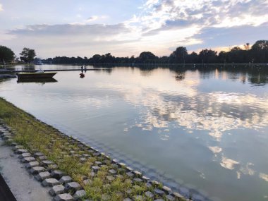 Bulgaristan 'ın Filibe kentindeki Kürek Yeri' nin şaşırtıcı Gün batımı manzarası