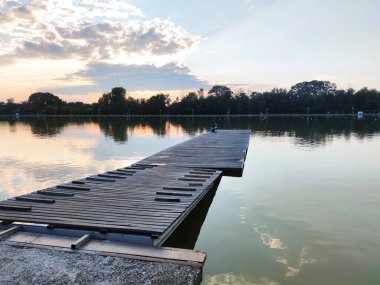 Bulgaristan 'ın Filibe kentindeki Kürek Yeri' nin şaşırtıcı Gün batımı manzarası